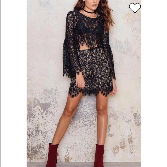 For Love And Lemons Dresses & Skirts - For Love and Lemons black lace skirt